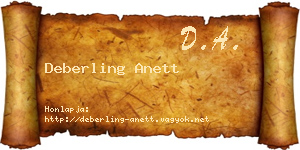 Deberling Anett névjegykártya